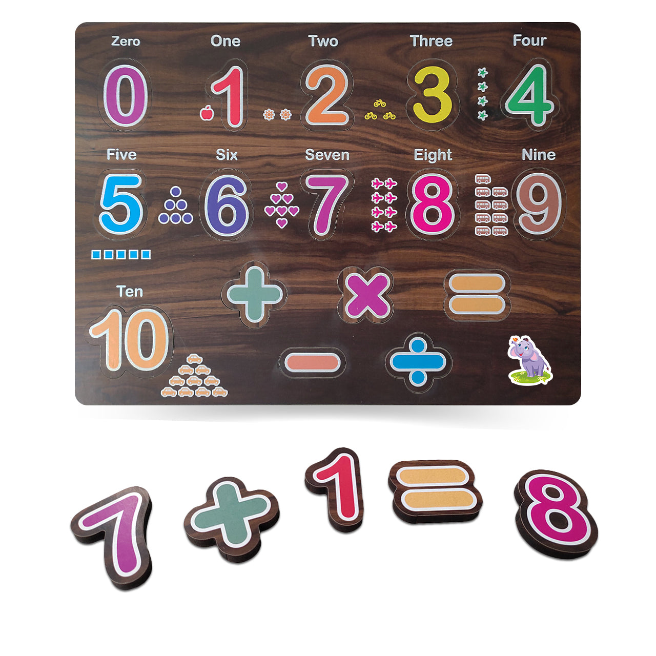 TM0273 Wooden Counting Number Montessori Educational Pre-School Puzzle Toy for Kids
