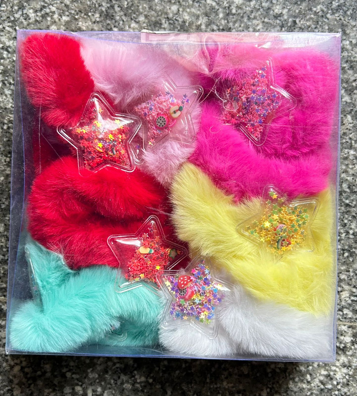 AM1014 Multicolor Star Stretchable Hair Rubber Bands, Cute Hair Ties For Girls And Women