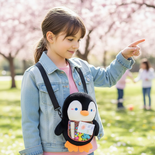 TM0160 Apple Gugu Penguin Plush Sling Bag