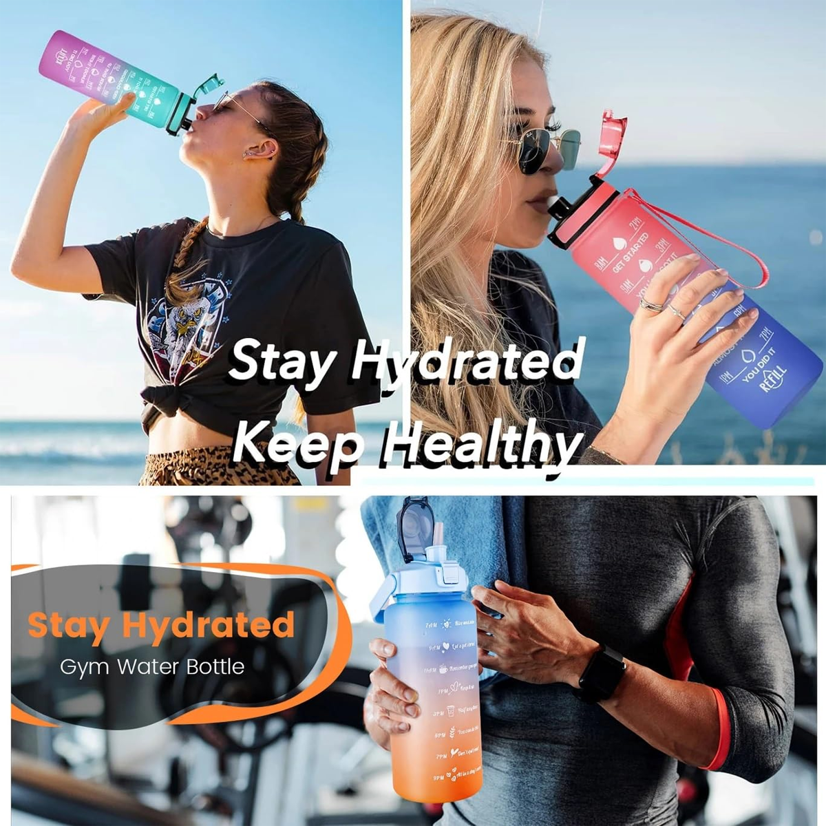 AM6883 Motivational Sports Water Bottle 900ml