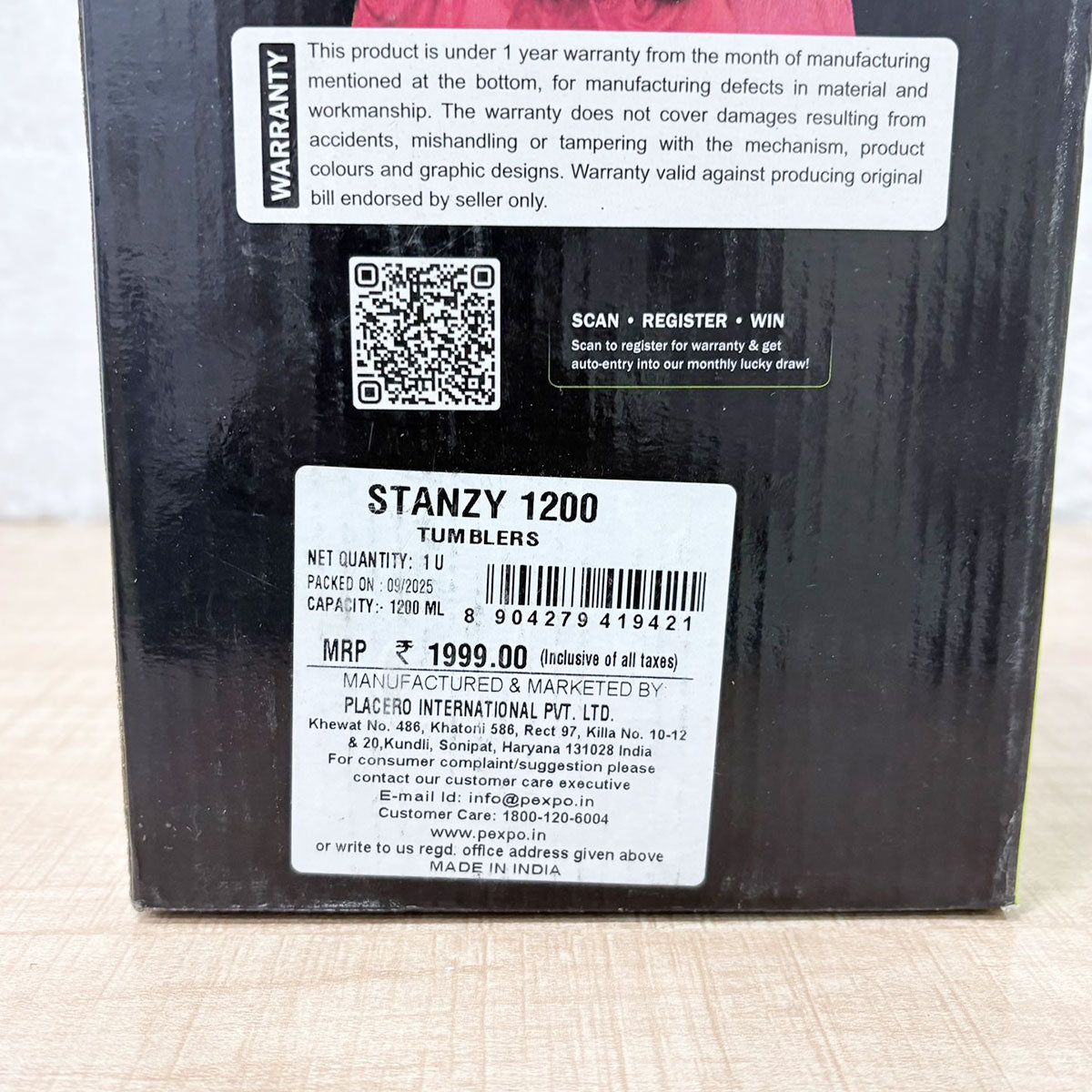 AM6486 Pexpo Stanzy Premium Stainless Steel Tumbler with Straw (1200 ml)