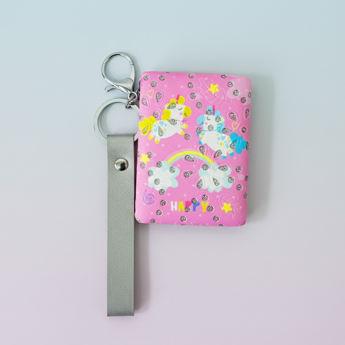 AM0877 Pocket Mirrors, Unicorn Design Portable Folding Travel 2-Sided Make up Magnifying Compact Mirror