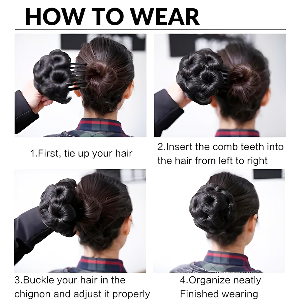 Di0304 Women’s Artificial Hair Bun with Clip – Instant Juda for Stylish Hairstyles