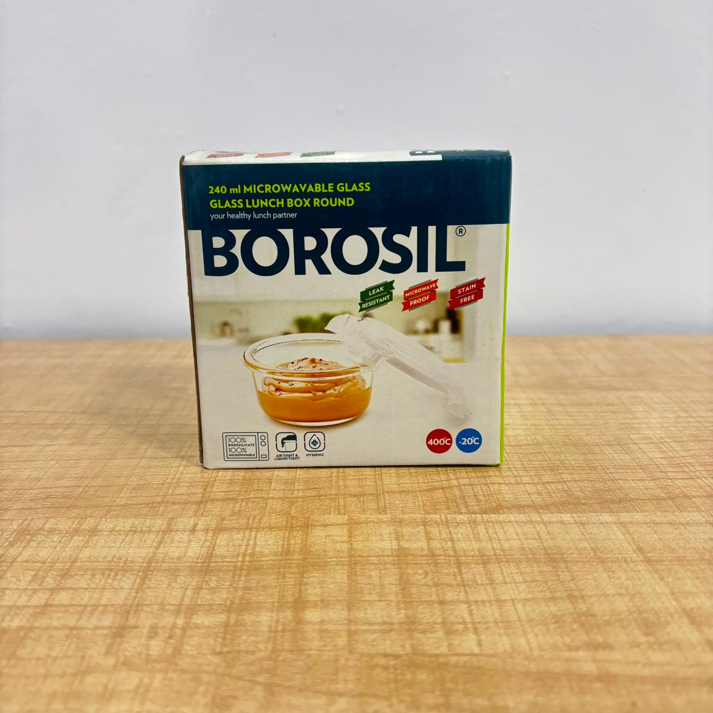 AM3701 Borosil Round 240ml Glass Food Storage Container 1 Pcs