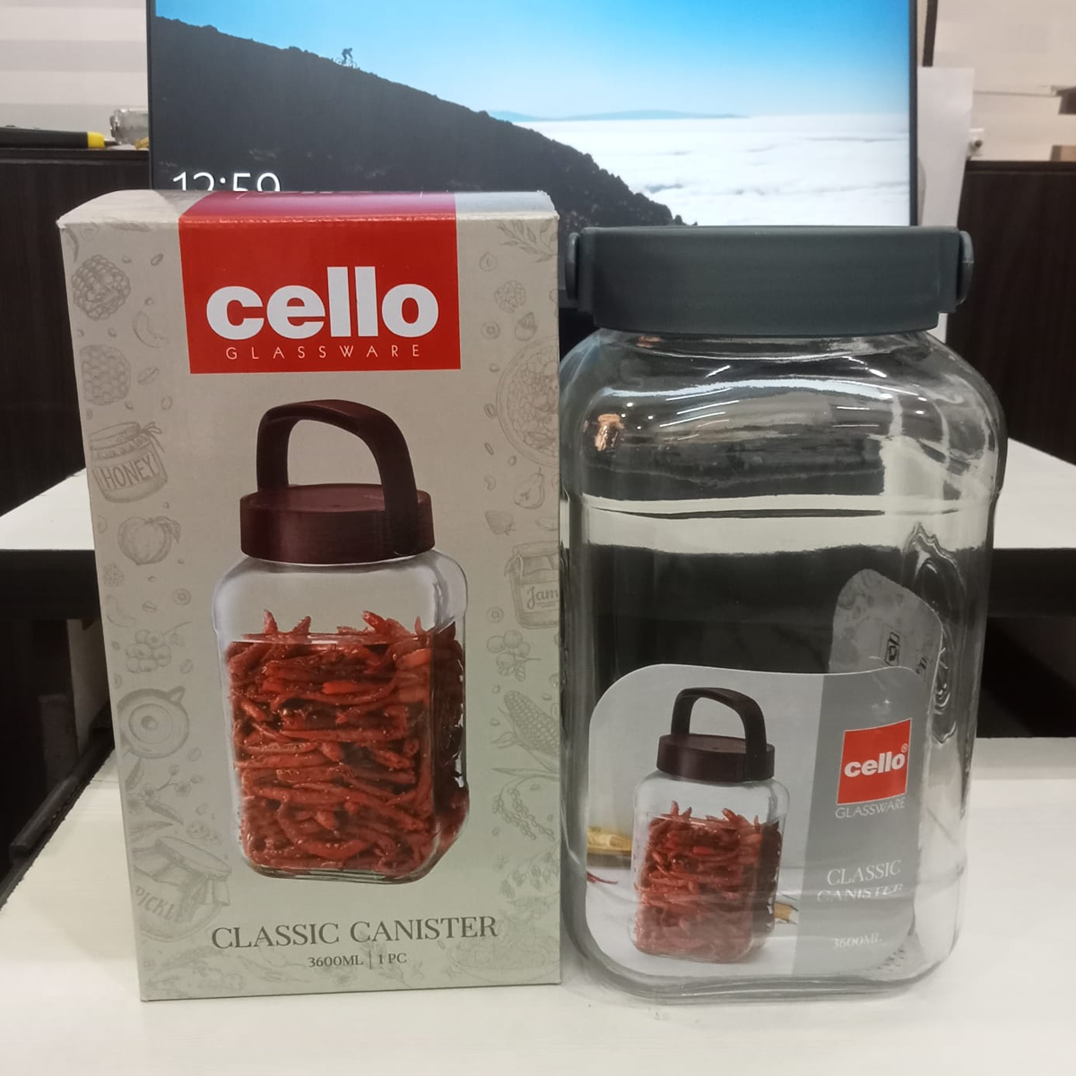 AM5646 Cello Classic Canister Glass Jar - 3600 ml