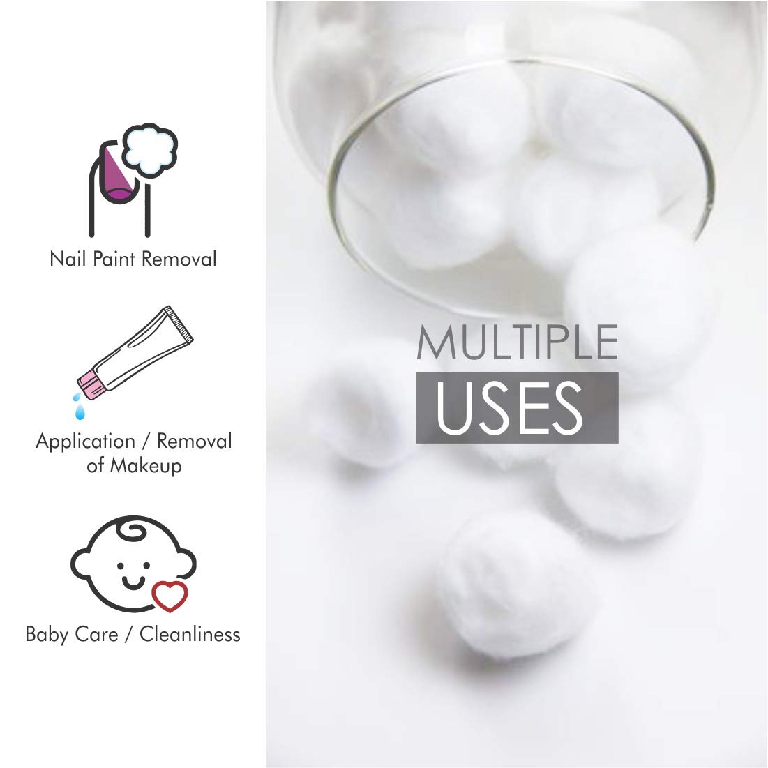 3868 Tulips White Cotton Balls 50S (Pack Of 1)