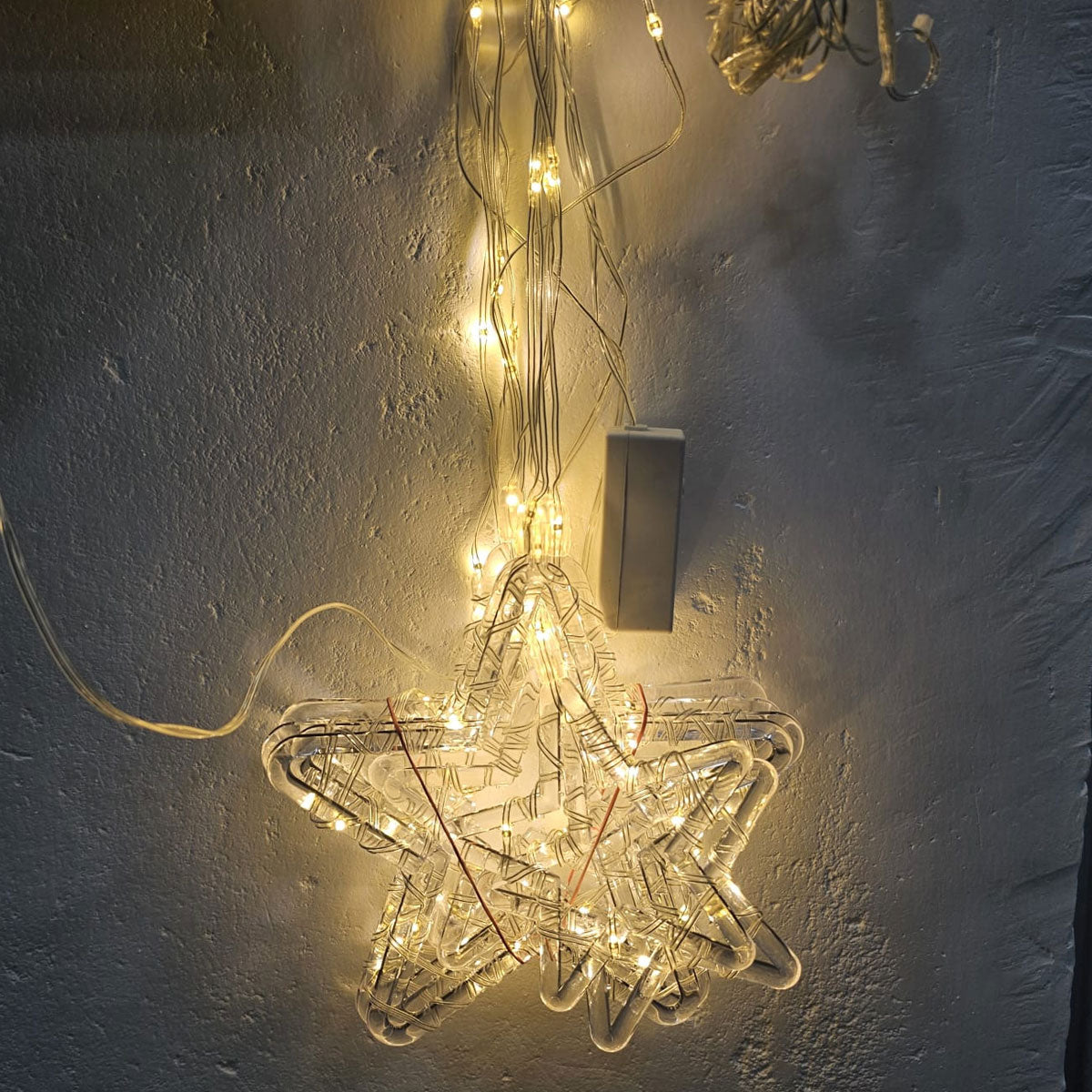 Di0066 10 Fairy Stars LED Curtain String Lights with Flashing Modes - 5x5 (Warm)