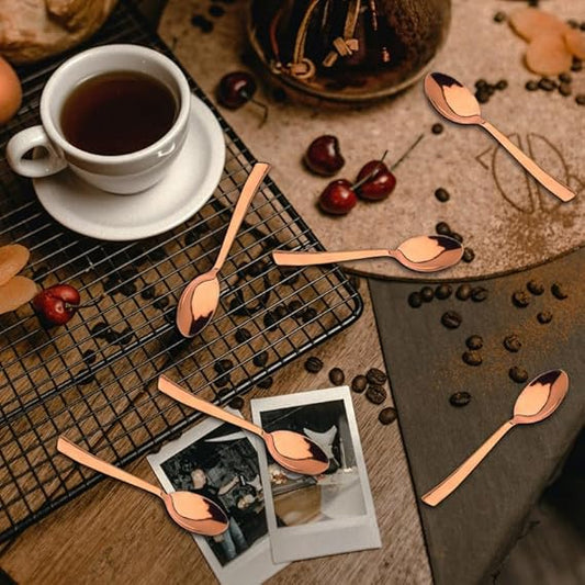 AM2368 Lion Stainless Steel Luxury Noble Gold Baby Spoon 6Pcs