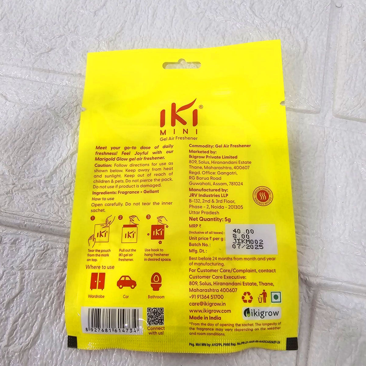 AM6122 IKI Mini Gel Air Freshener - Long-Lasting Fragrance Up to 21 Days