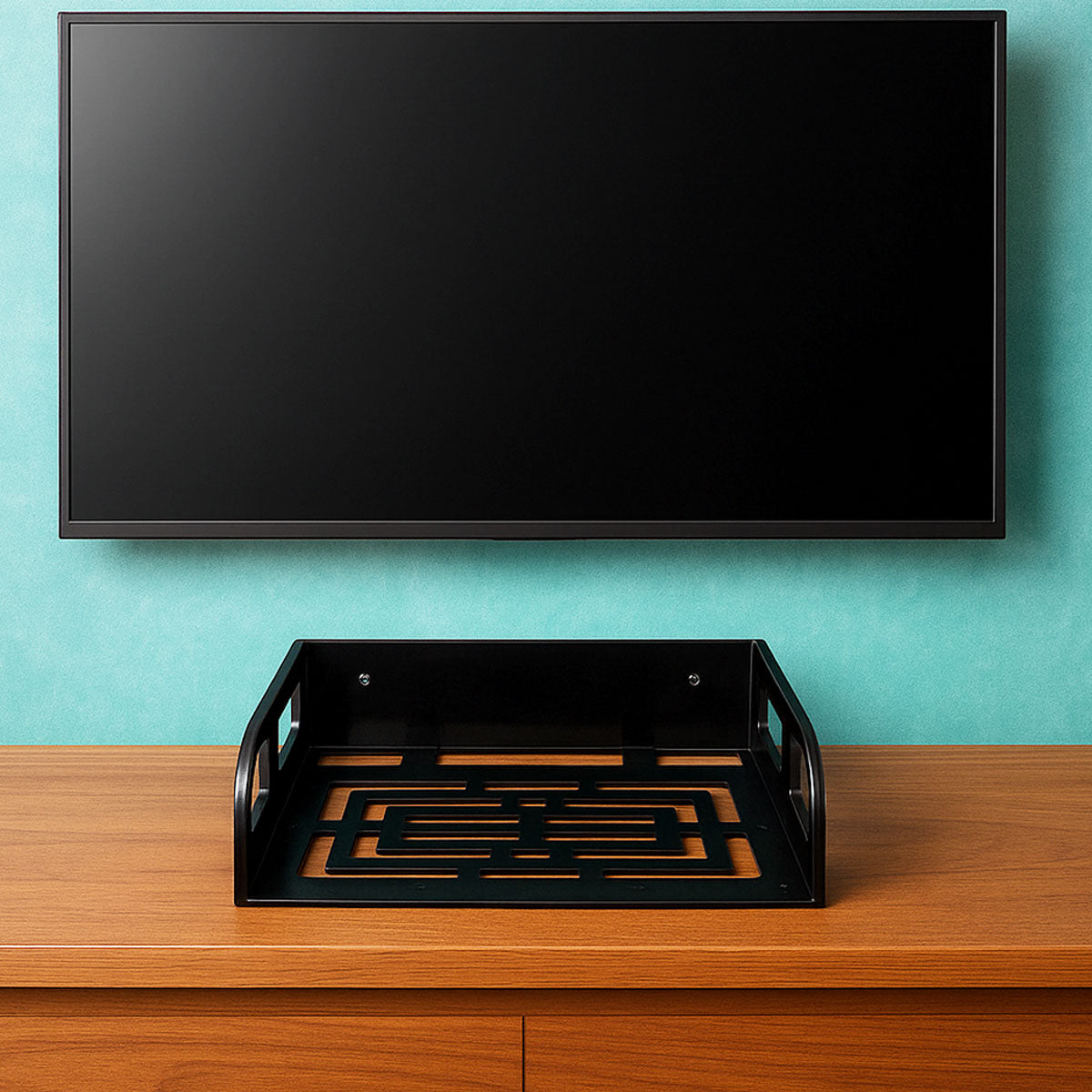AM6209 ABS TV Setup Box Stand - Black