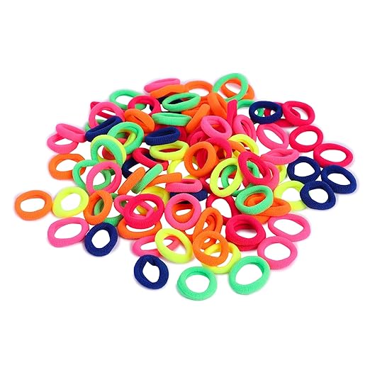 AM1004 Multicolour Rubber Ponytail Holder Bands for Hair - Set of 30
