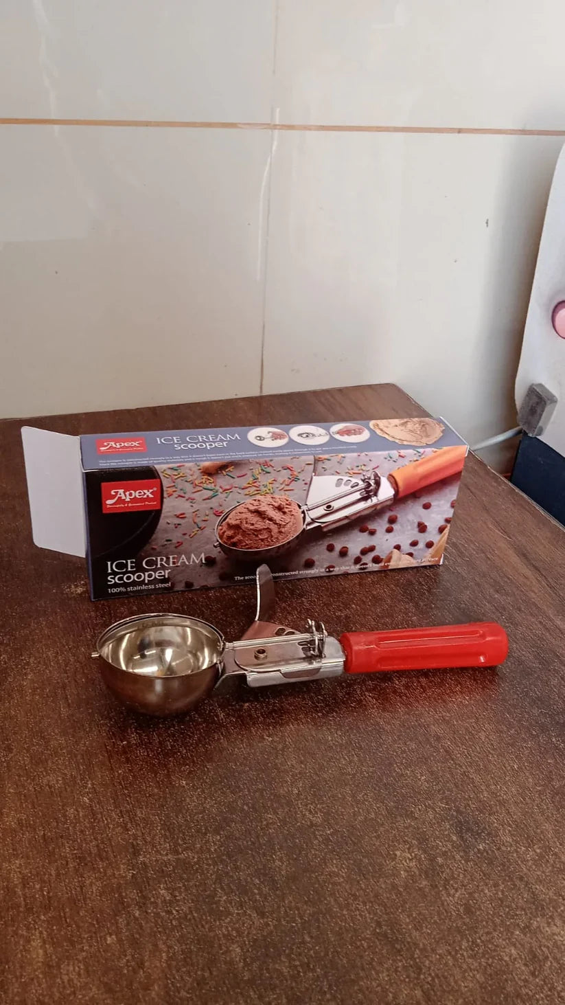 11697 Apex Ice Cream Scoop – 70 ML Stainless Steel Head with Ergonomic Handle (1 Pc)