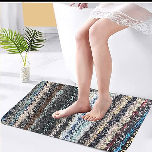 AM5846 Fancy Super Soft Floor Door & Bath Mat (A 16x24 Inch) Multicolour