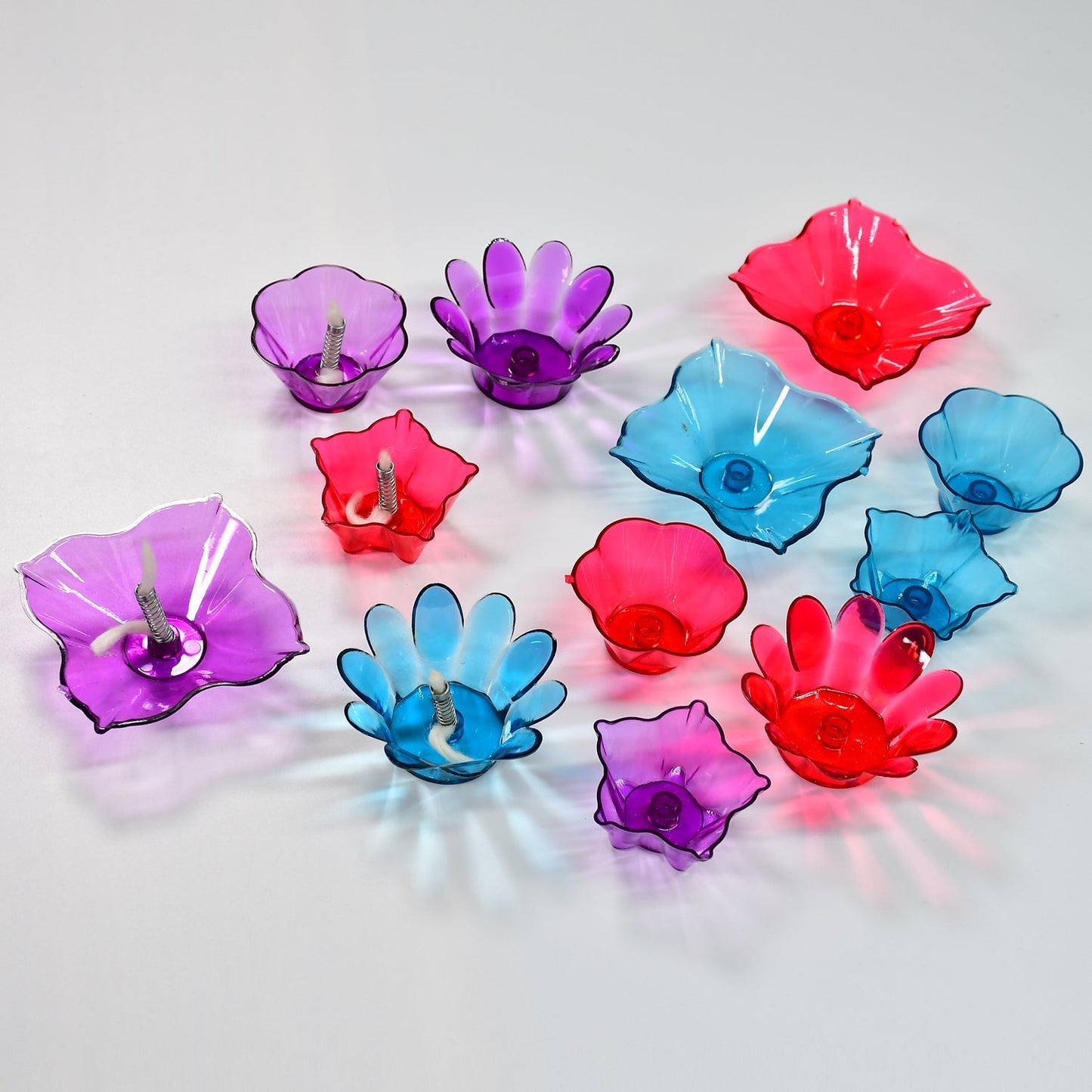6320 Magical Reflection Diya Set with 6 Attractive Design Cup (Set Of 12 Pieces)