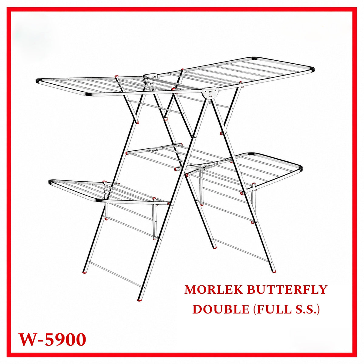 A06532 Morlek Butterfly Double SS Cloth Drying Stand