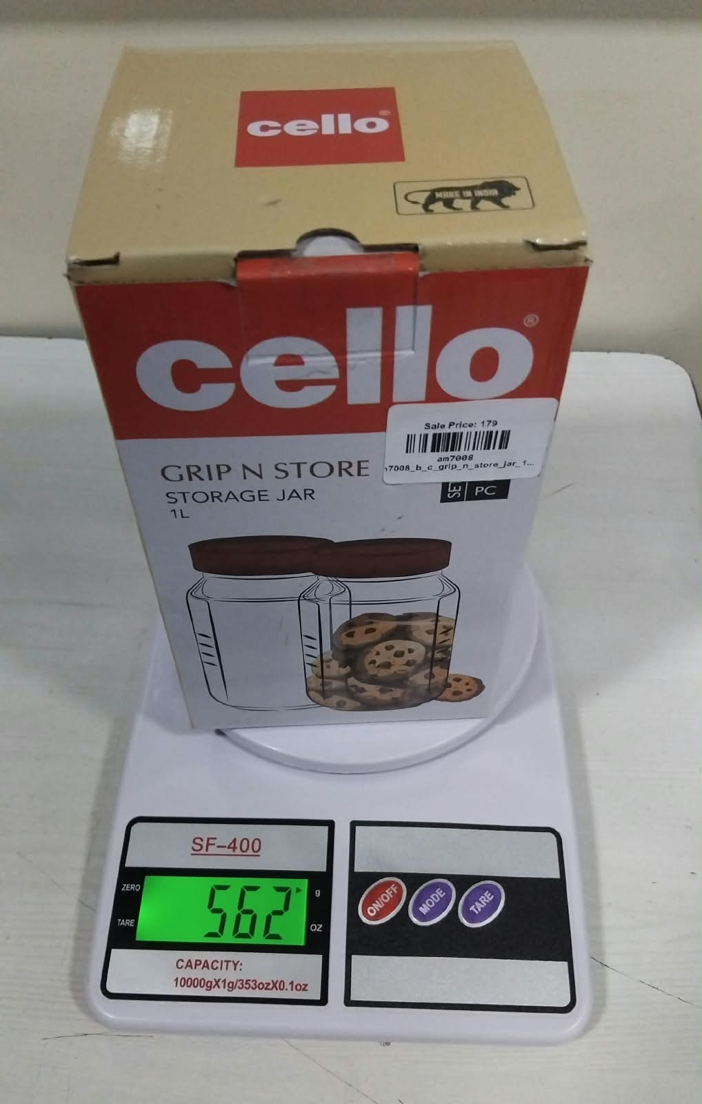 AM7008 Cello Glassware Cacia Borosilicate Storage Jar, 1 L