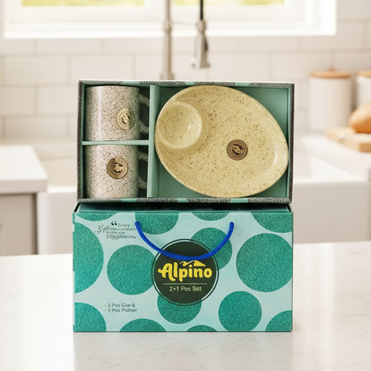 Di0349 Alpino 3-Piece Tea & Snack Set with Platter