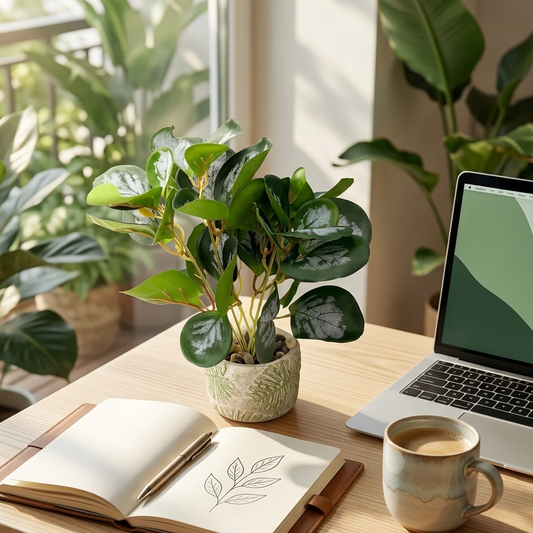 AM7446 Artificial Silver Leaf Potted Plant