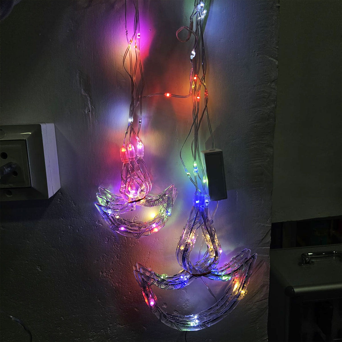 Di0069 10 Fairy Diya LED Curtain String Lights with Flashing Modes - 5x5 (Multicolour)