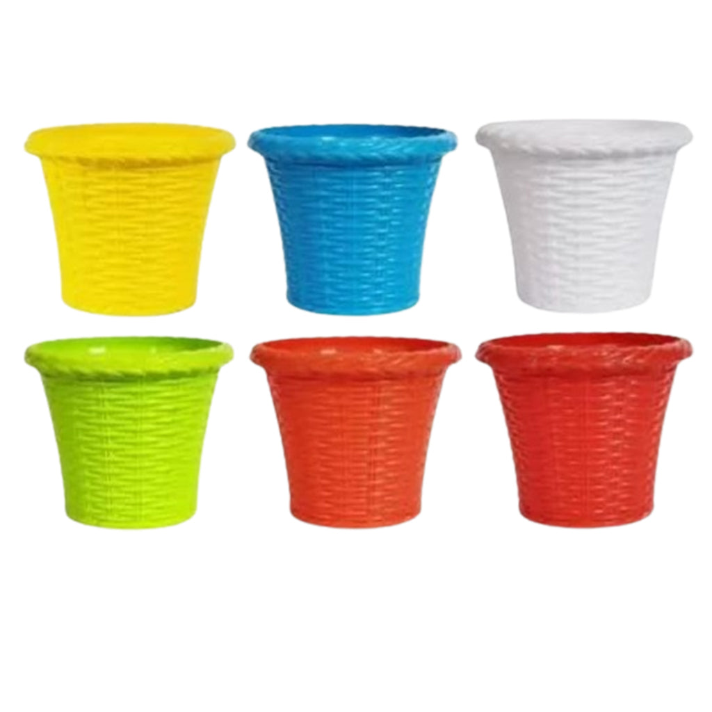 AM0826 Ap Juhi Pot 10 inch -Multicolor Designer Plastic Flower pots