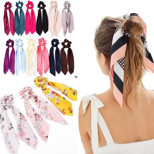 AM1024 Super Soft Hair Scarf Scrunchies for Women & Girls - 1 Pcs