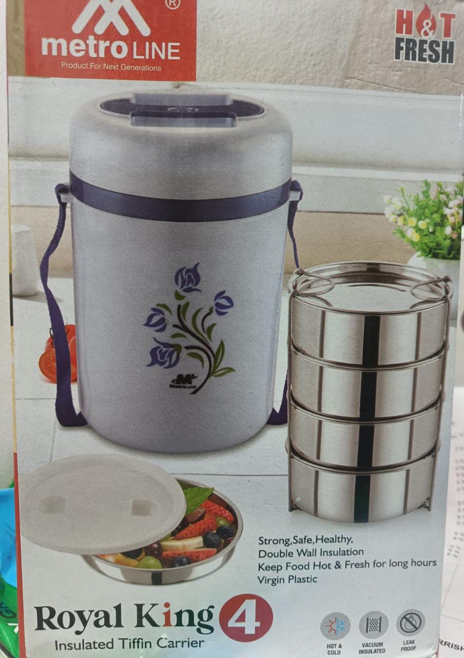 3517 Premium Insulated Double Walled Stainless Steel 4 Layer Lunch Box