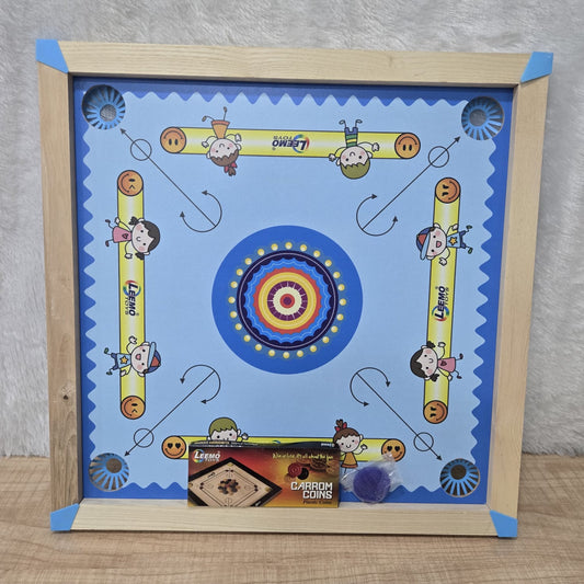AM7075 Toys 2-in-1 Reversible Wooden Carrom and Ludo Board Game Set - No.1