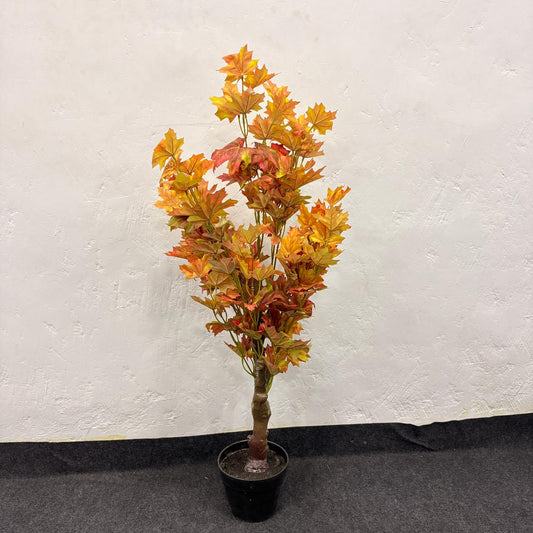 AM7467 MEDIUM Artificial Autumn Maple Leaf Potted Tree Warm Tones