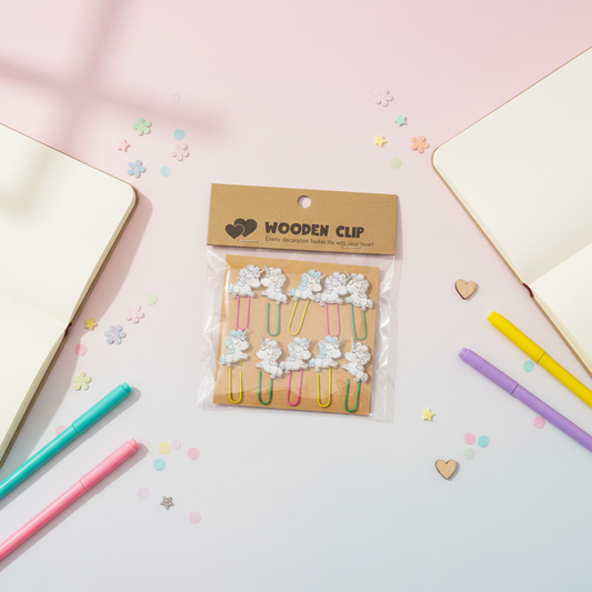 AM7513 Decorative Metal Paper Clips - Multi-Color Cartoon Character Bookmarks and Stationery Organizers 10PCS