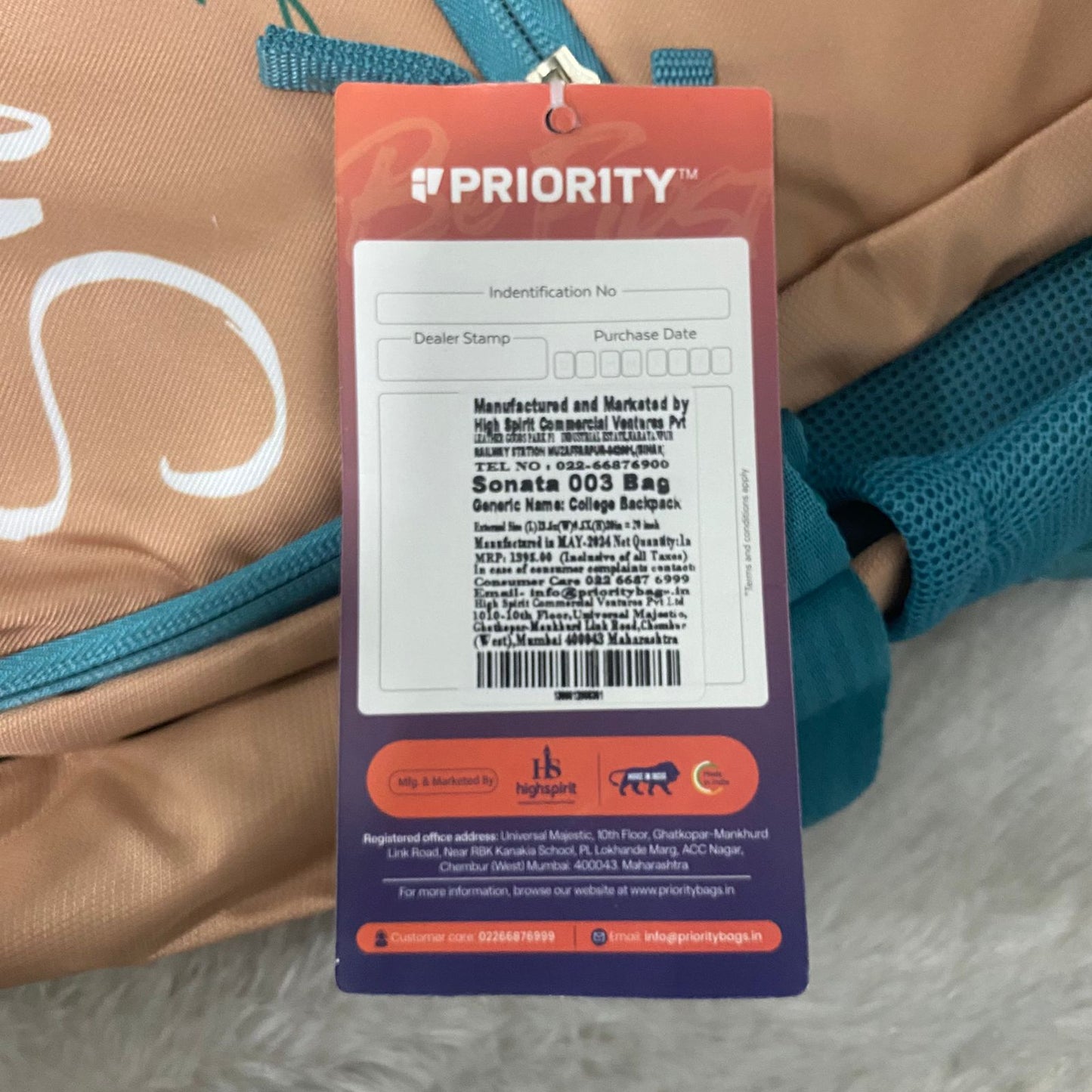 AM7603 Priority Sonata 003 Premium High Capacity College Laptop Travel Backpack with Rain Cover