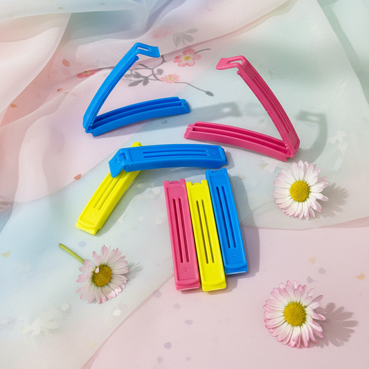 AM7617 Multi Colored Plastic Food Bag Sealing Clips Pack of 6 Medium Size