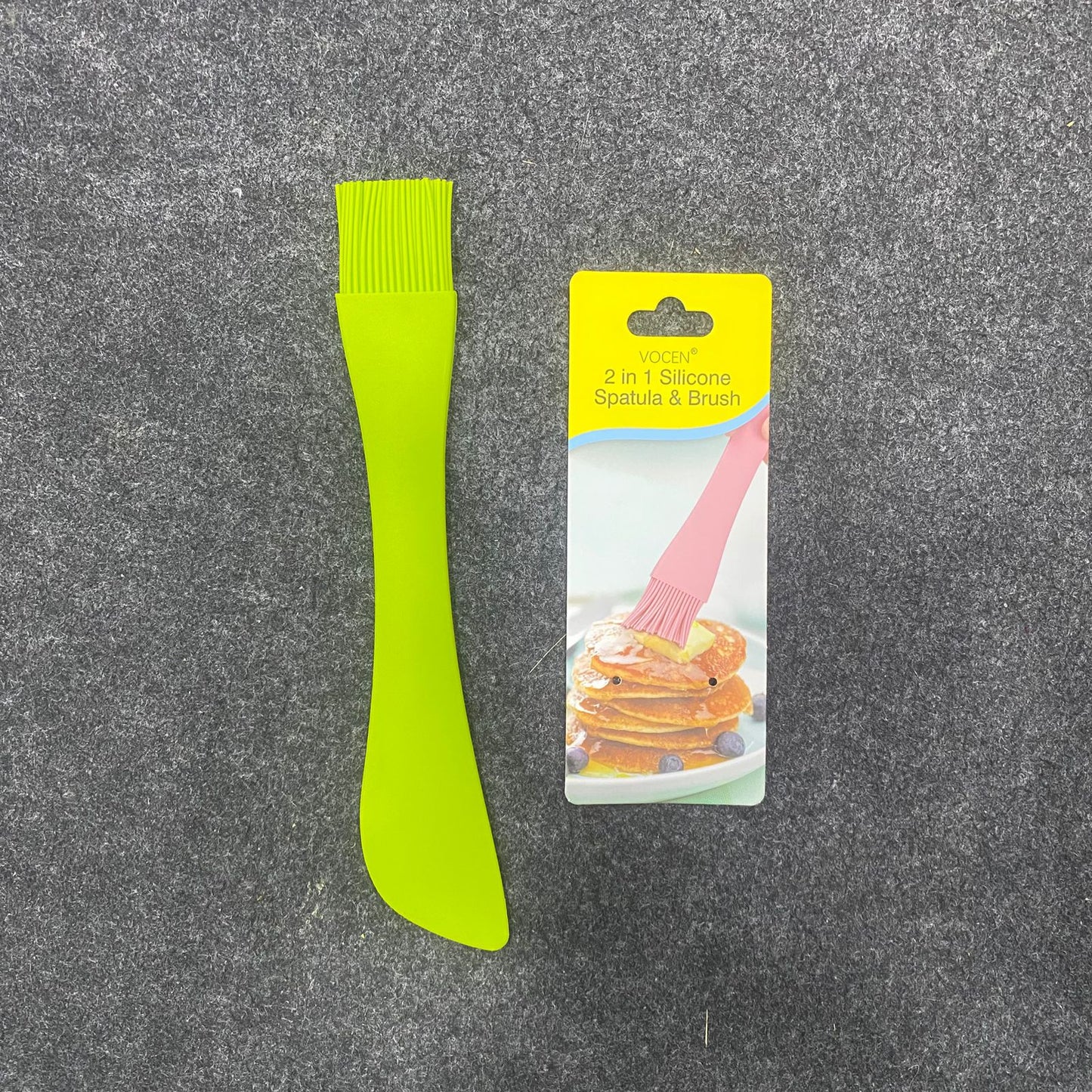 AM7627 Multipurpose Two in One Silicone Baking Spatula Scraper and Pastry Basting Oil Brush