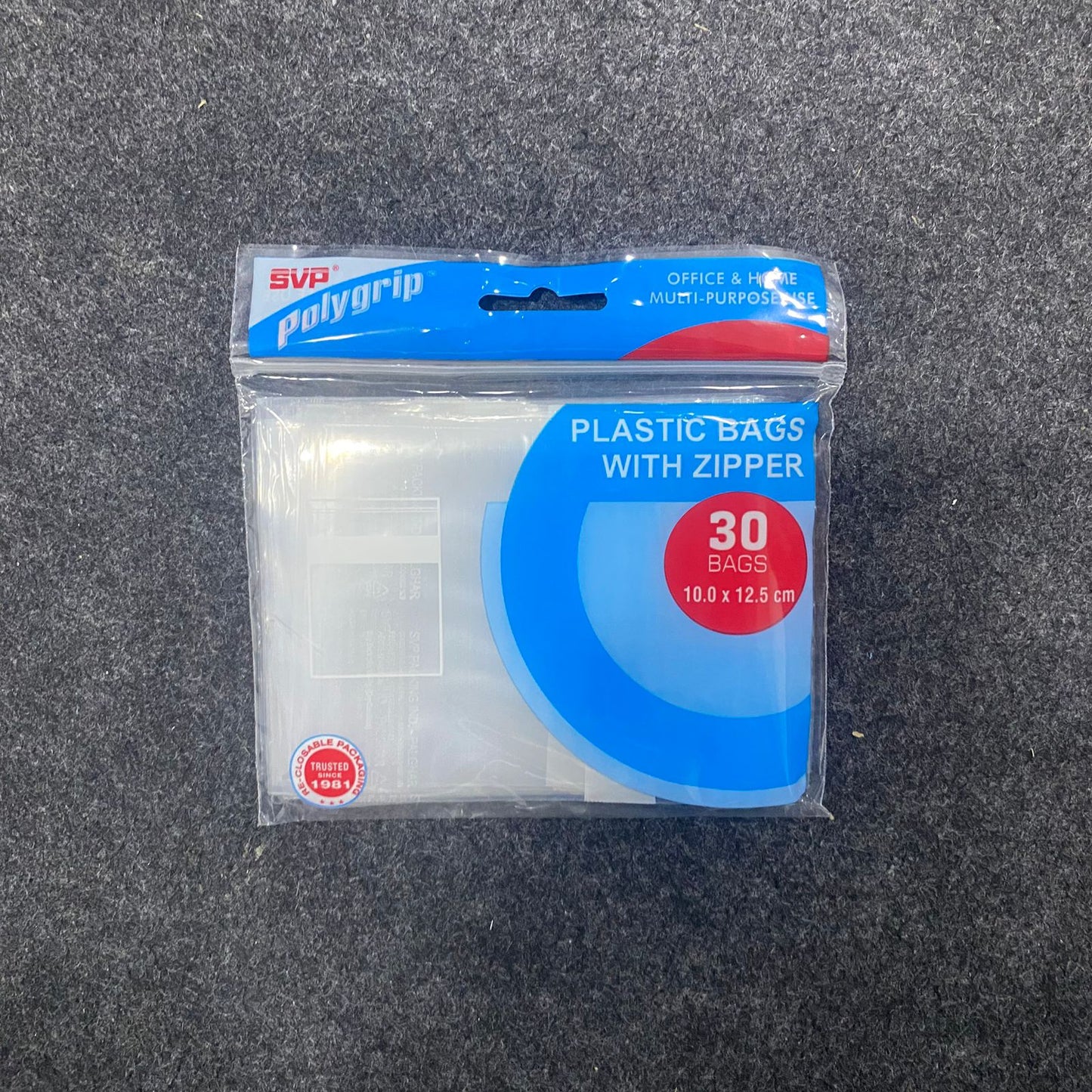 AM7637 SVP Polygrip Multipurpose Transparent Plastic Zipper Storage Bags, 10.0x12.5 cm, 30 Pieces Pack