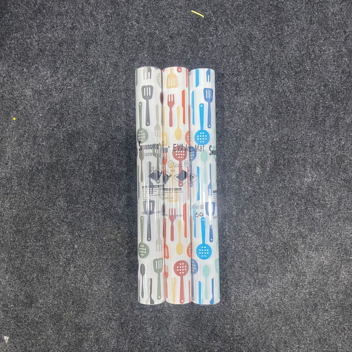 AM7642 Shuangyou Waterproof EVA Anti Slip Printed Kitchen Mat Drawer Liner Roll, 45x300 cm