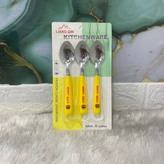AM7661 Liang Qin Stainless Steel Cute Happy Duck Kids Small Dessert Spoon Set of Three