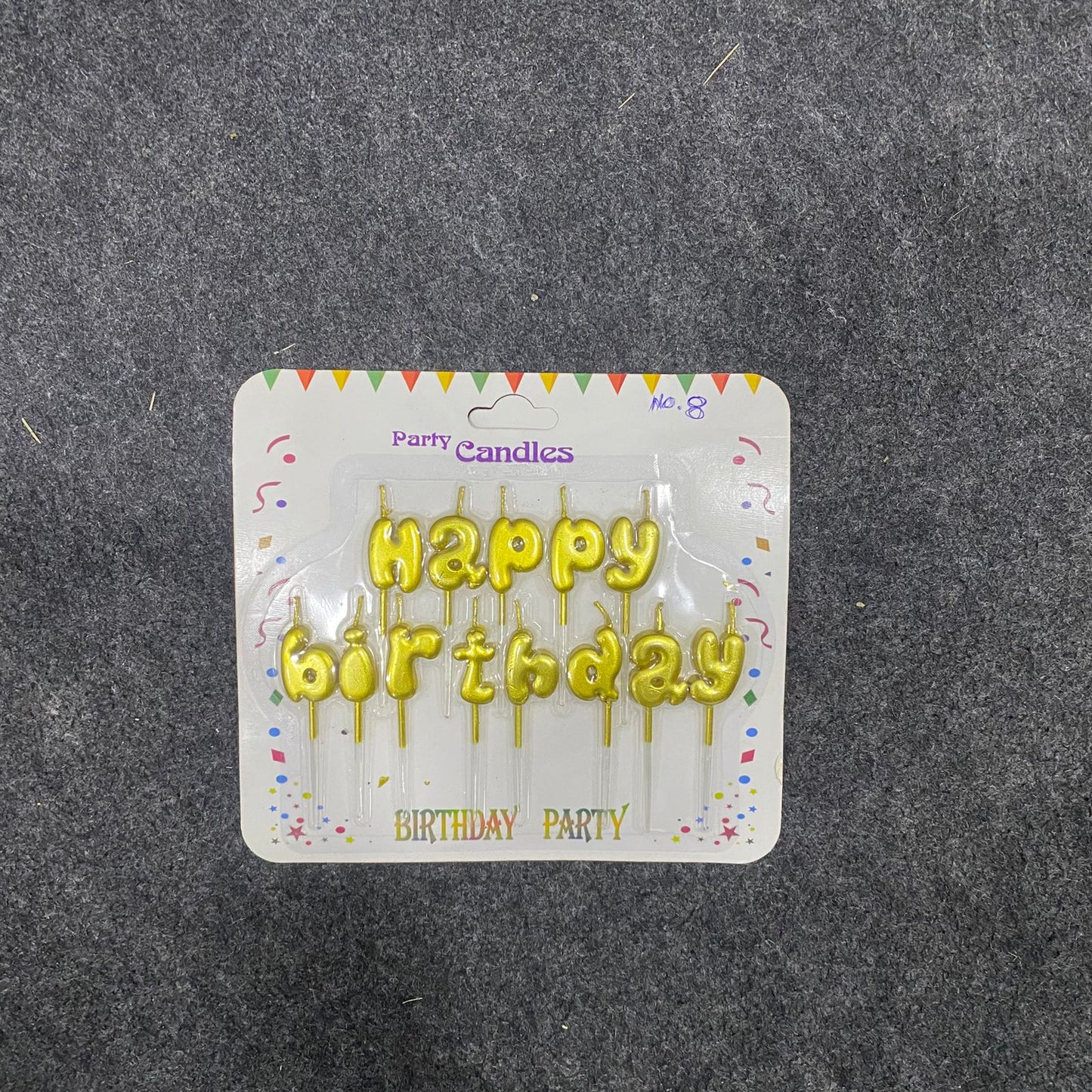 AM7681 Golden Happy Birthday Letter Cake Candles Set For Elegant Cake Decoration Party Supplies