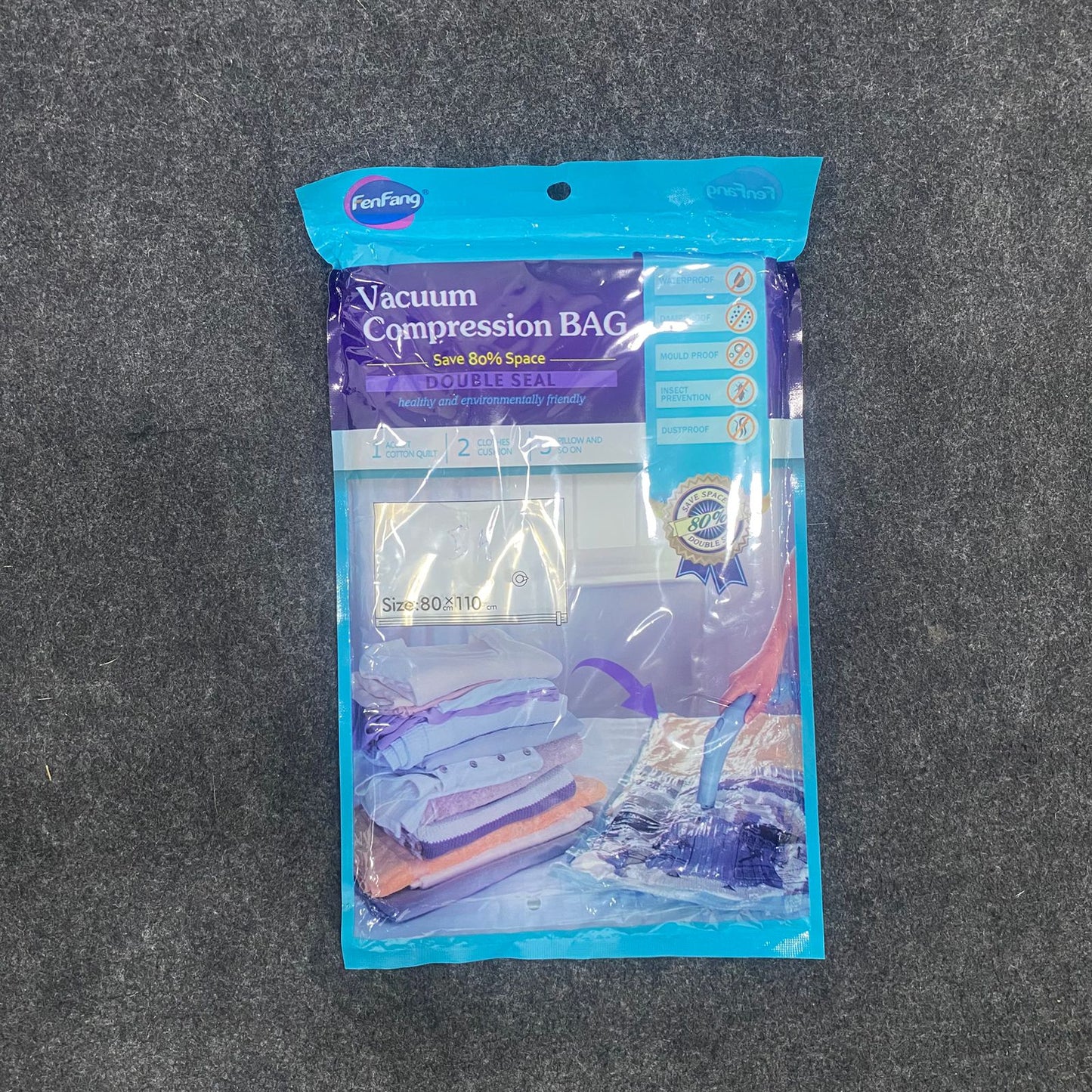 AM7703 FenFang Vacuum Compression Storage Bag for Space-Saving Organization of Quilts, Clothing, and Pillows