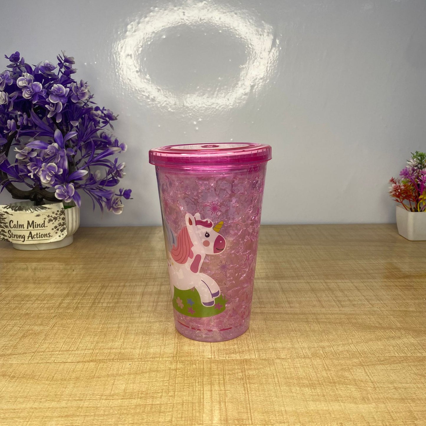 AM7722 MAGICAL PINK UNICORN DESIGN GEL FREEZER TUMBLER FOR KIDS AND ADULTS