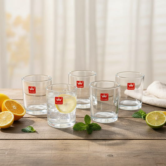 AM7729 ELEGANT CLEAR GLASS WALTZ ROTATING CUP FOR MODERN HOME AND OFFICE TABLE DECOR