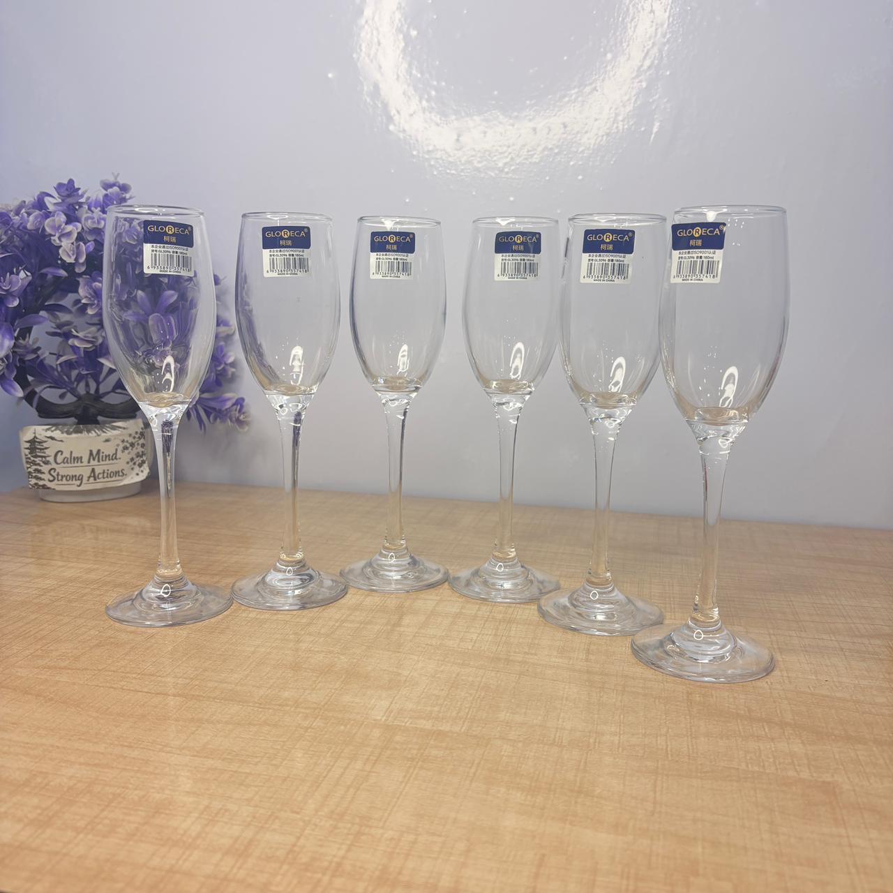 AM7741 Premium Elegant Tall Fluted Champagne Glasses Set of 6 for Celebratory Toasts