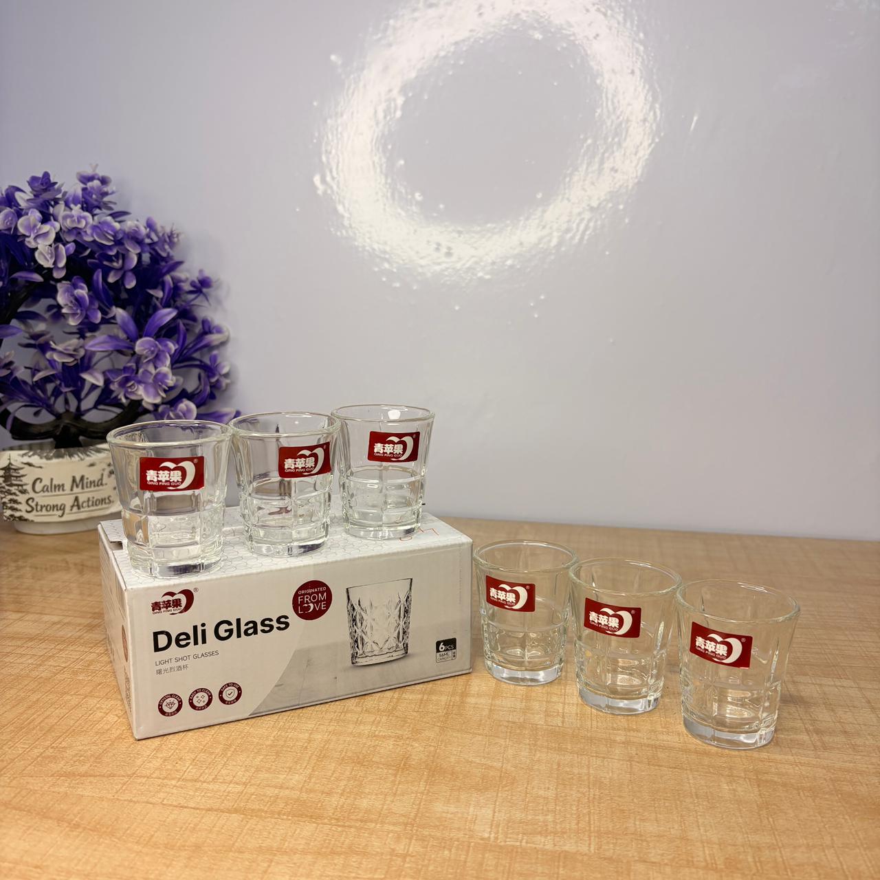 AM7745 Elegant Set of Six Durable Glass Shot Glasses for Your Home Bar Collection