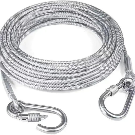 AM7755 durable stainless steel clothesline with hooks for heavy duty drying - 5Mtr