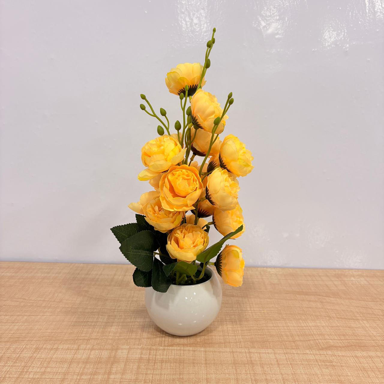 AM7774 Medium Artificial flower arrangements Rose Pots Set (Mix, Pack Of 1)