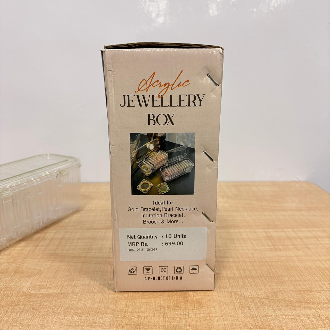 A06496 10-Piece Clear Acrylic Jewellery Organizer Box Set