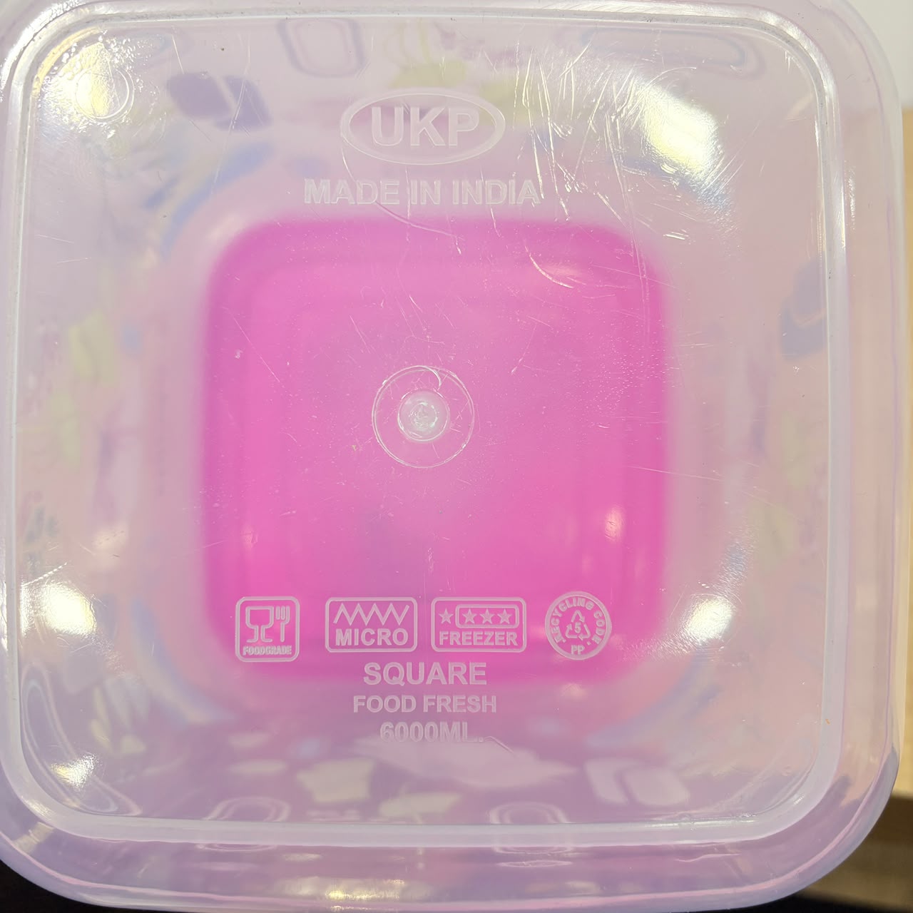 A06553 Square Food Fresh Printed Plastic Container - 6000ml