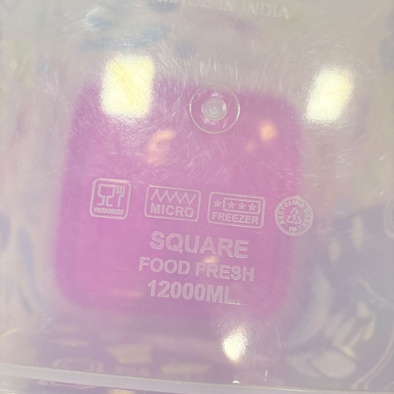 A06555 Square Food Fresh Printed Plastic Container - 12000ml