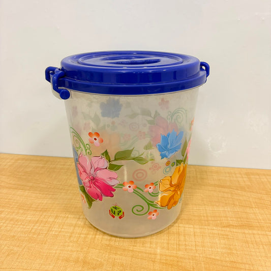 A06557 Round Lock & Lock Printed Plastic Container with Lid - 11000ml