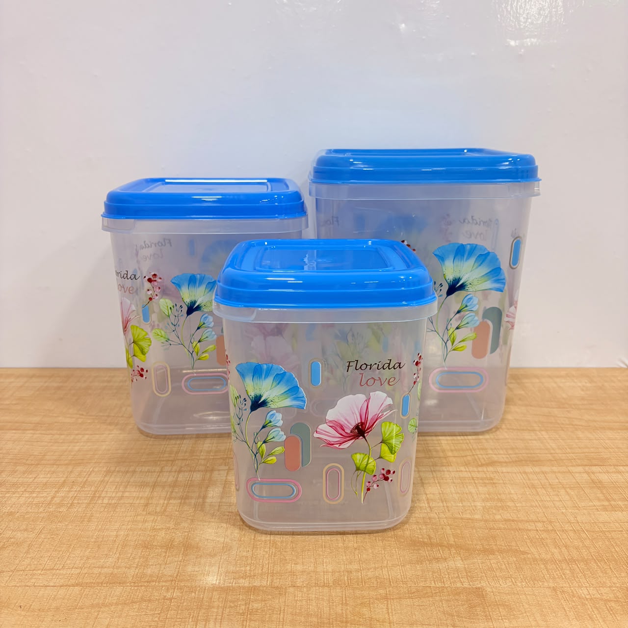 A06560 Fresh Foil Printed Plastic Food Container Set (3500ml, 6000ml, 9000ml) – 3 Pieces