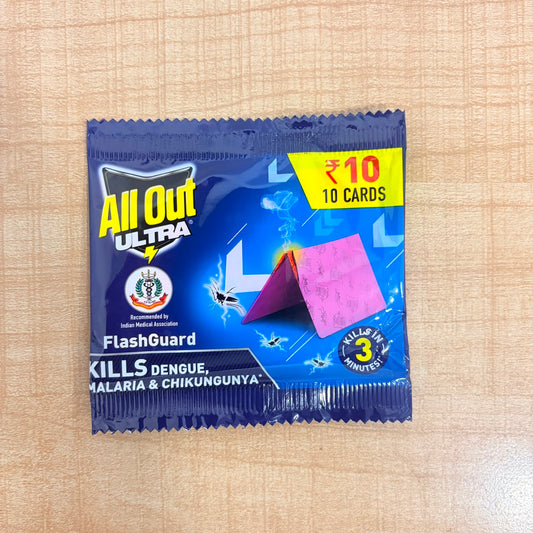 A06618 All Out Ultra FlashGuard Mosquito Repellent Cards (10 Cards)