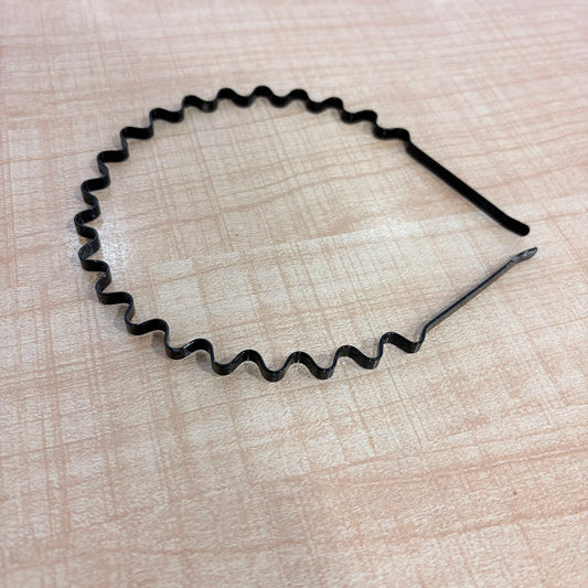 A06757 Unisex Black Metal Wave Zig Zag Spring Headband